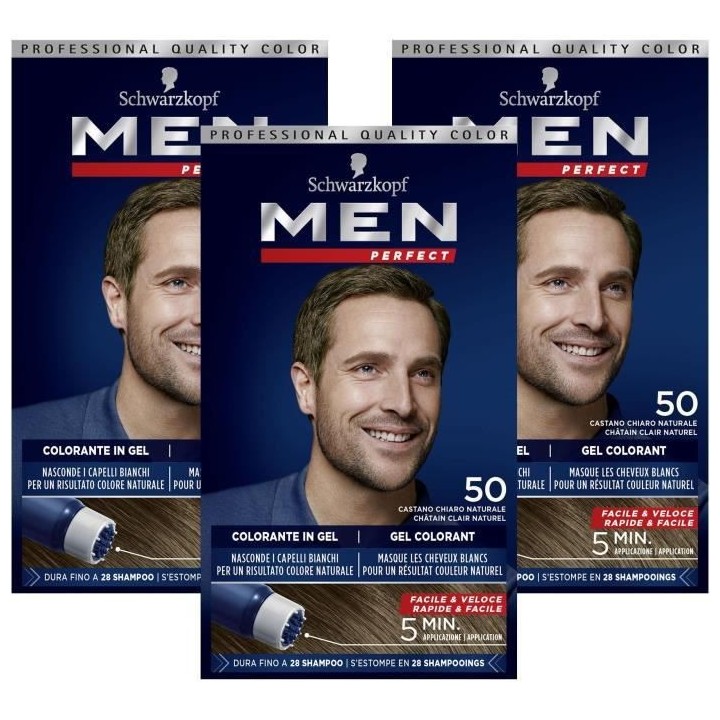 SCHWARZKOPF Men Perfect - Gel colorant Anti-Cheveux Blancs Homme - Ré