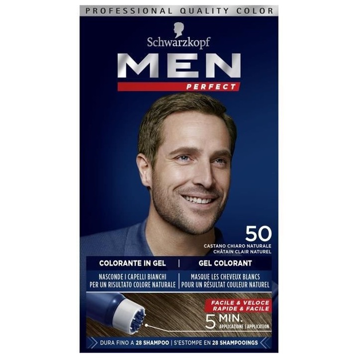 SCHWARZKOPF Men Perfect - Gel colorant Anti-Cheveux Blancs Homme - Ré