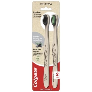 [Lot de 2] COLGATE Brosses a dents bambou charbon souple