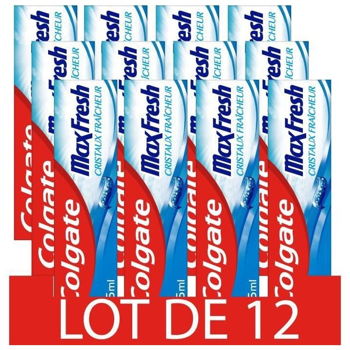 [Lot de 12] COLGATE Dentifrices Max Fresh fraîcheur - 75 ml