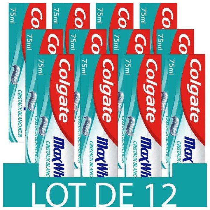 [Lot de 12] COLGATE Dentifrices Max White - 75 ml