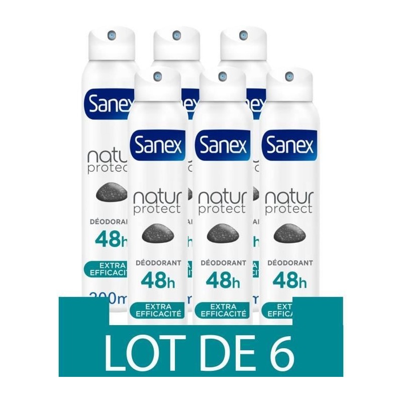 [Lot de 6] SANEX Déodorants Natur Extra - 200 ml