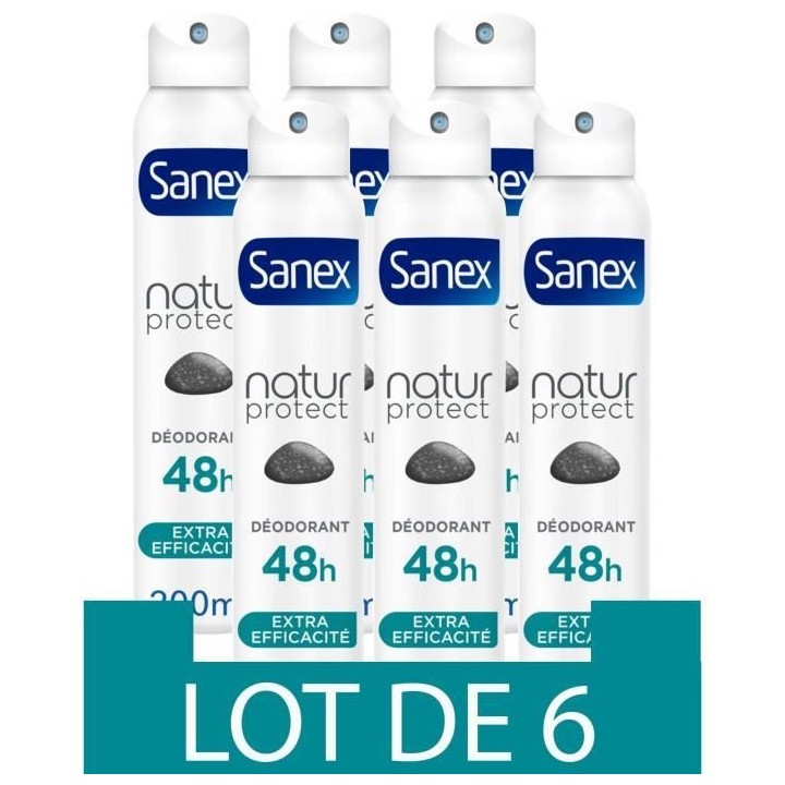 [Lot de 6] SANEX Déodorants Natur Extra - 200 ml