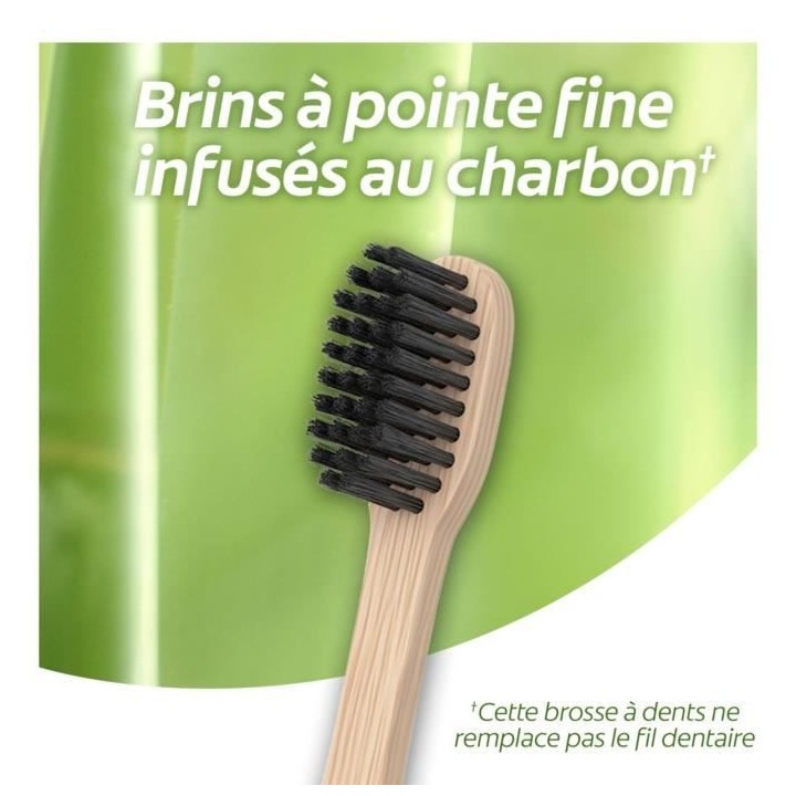 [Lot de 2] COLGATE Brosses a dents bambou charbon médium