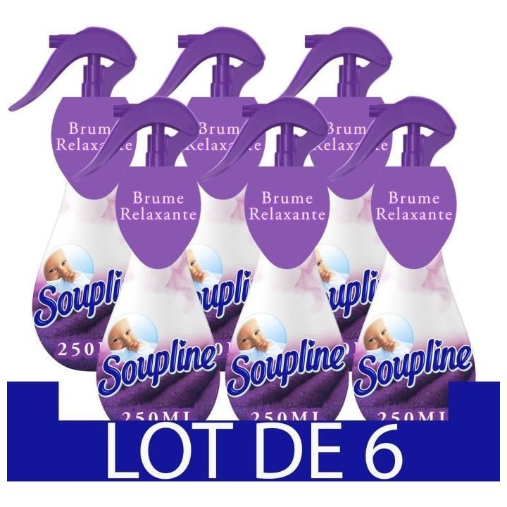 [Lot de 6] SOUPLINE Brumes de linge Parfum Lavande