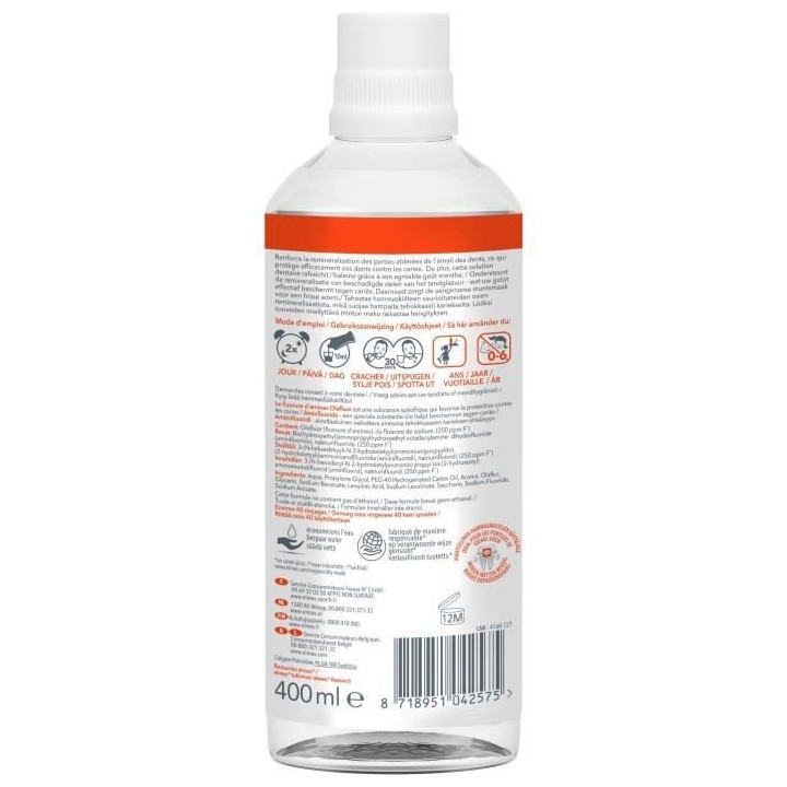 [Lot de 12] ELMEX Bains de bouche Anti-Caries