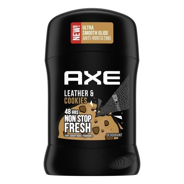AXE Déodorant Homme Collision Cuir & Cookies Stick - 48h de Fraîcheu