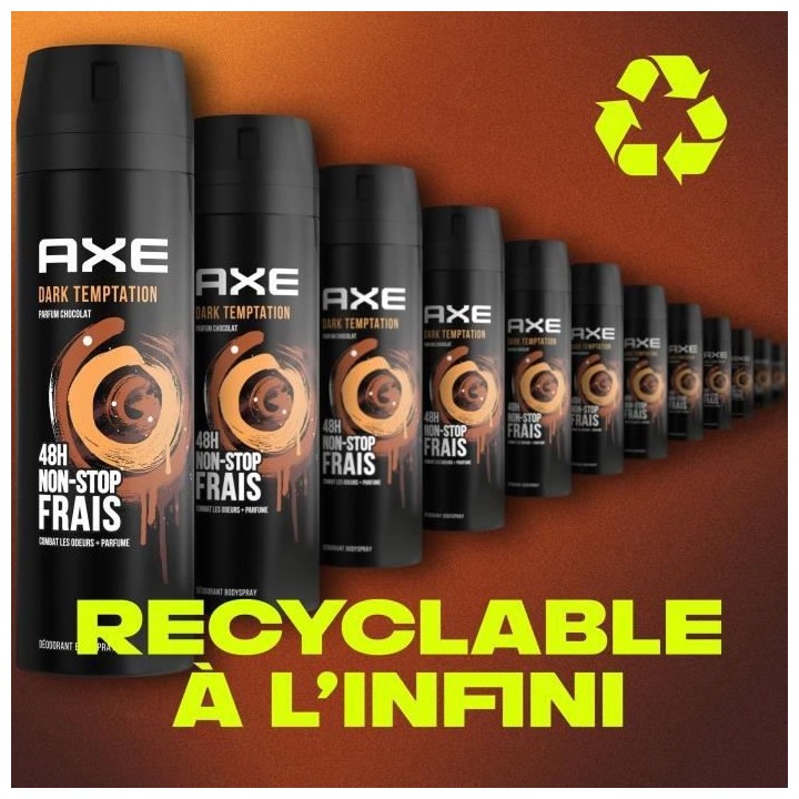 AXE Déodorant Homme Bodyspray Dark Temptation - 48h de Fraîcheur Non