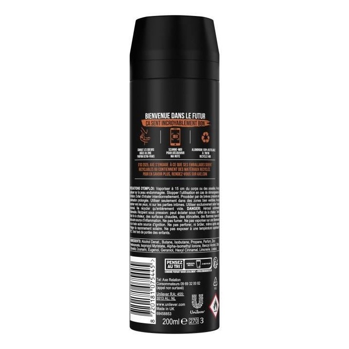 AXE Déodorant Homme Musk Bodyspray - 48h de Fraîcheur Non-Stop - Ant