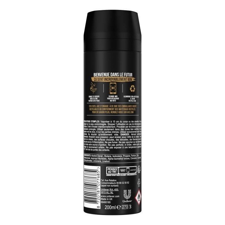 AXE Déodorant Homme Cuir & Cookie Bodyspray - 48h de Fraîcheur Non-S