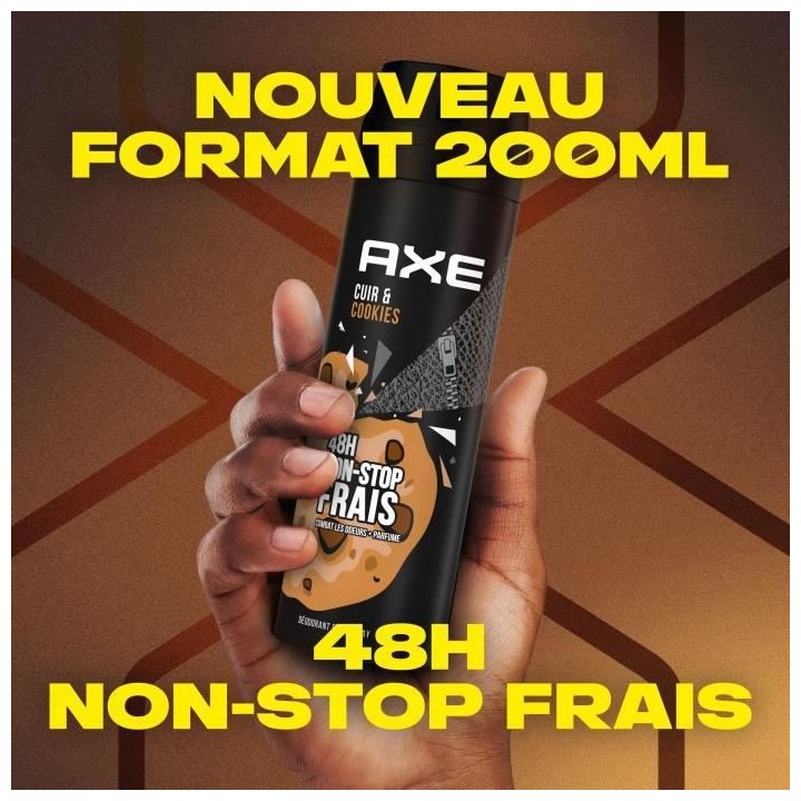 AXE Déodorant Homme Cuir & Cookie Bodyspray - 48h de Fraîcheur Non-S