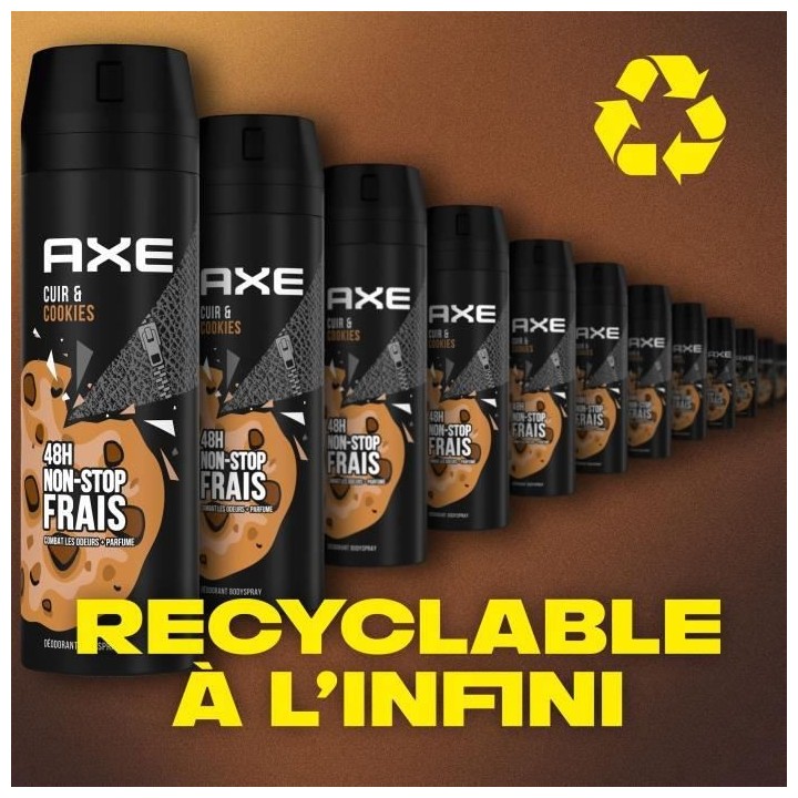 AXE Déodorant Homme Cuir & Cookie Bodyspray - 48h de Fraîcheur Non-S