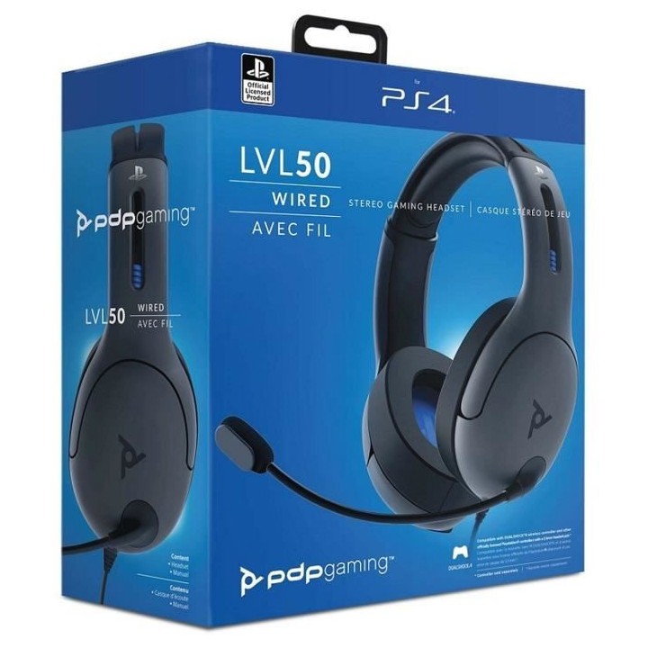 Casque PDP Level 50 Gris pour PS4