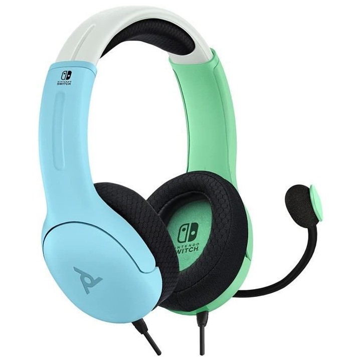 Casque-Micro Gaming - PDP - LVL40 - Filaire - Bleu Aloha et Vert - Swi