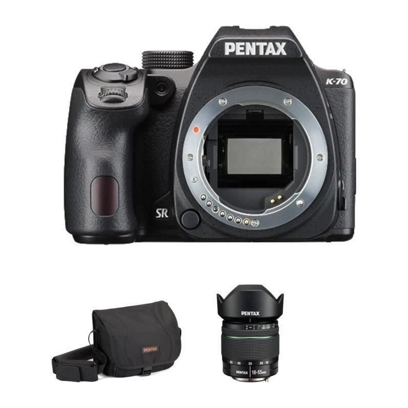 PENTAX K70 Appareil photo Reflex + Objectif 18-55mm WR + Sacoche