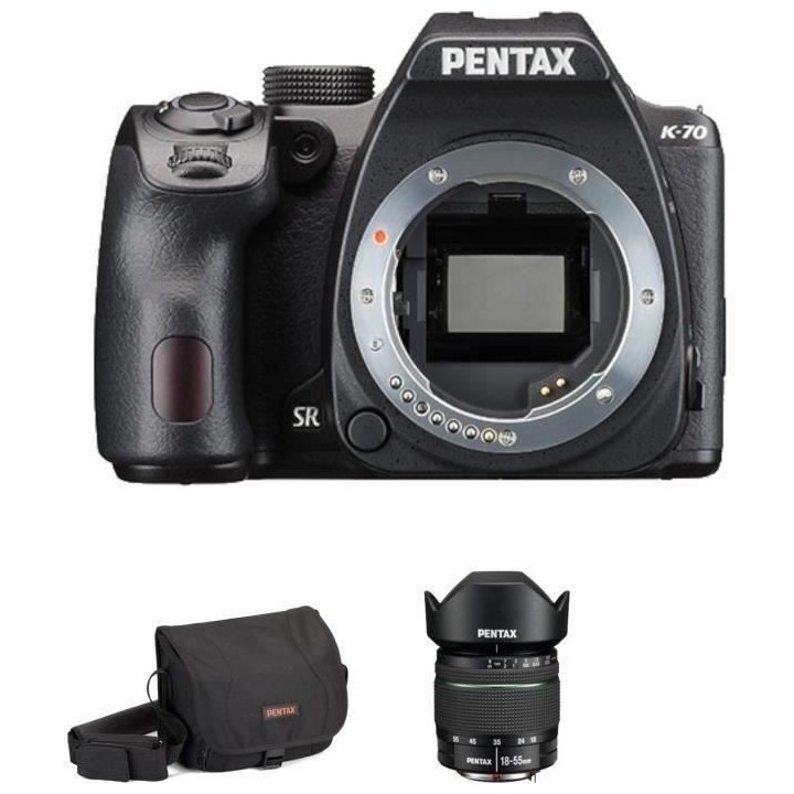 PENTAX K70 Appareil photo Reflex + Objectif 18-55mm WR + Sacoche