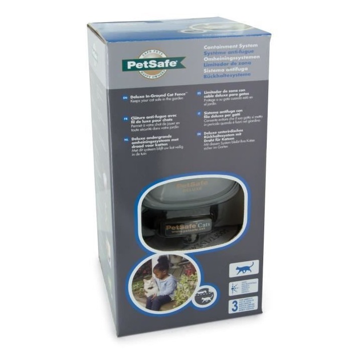 PetSafe - Clôture Anti-Fugue Deluxe avec Collier spécial Chat - Éta
