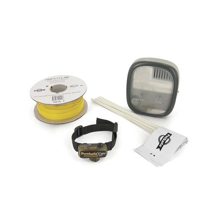 PetSafe - Clôture Anti-Fugue Deluxe avec Collier spécial Chat - Éta