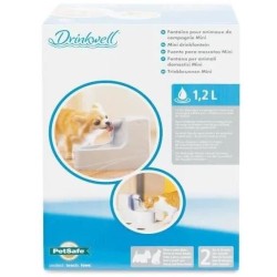 PetSafe - Petite Fontaine a Eau pour Chat et Petit Chien Drinkwell Mini 1.2L & Lot de 3 Cartouches Filtrantes de Rechange Drinkw