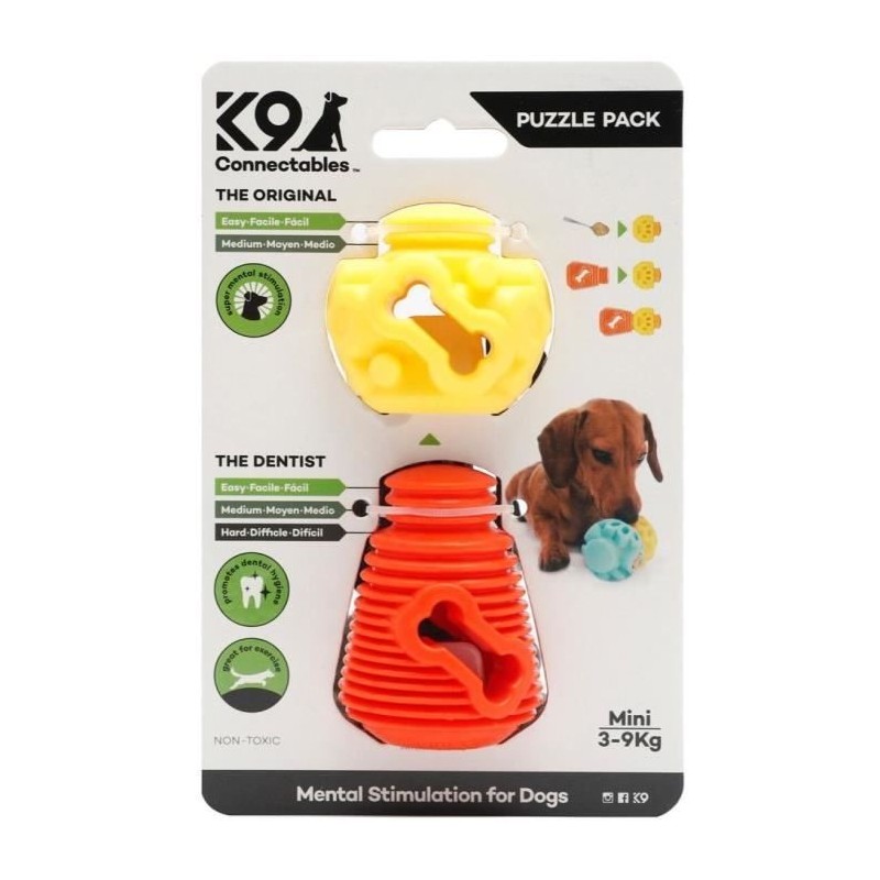 Extension de 2 pieces K9 Connectables MINI - Orange/Jaune