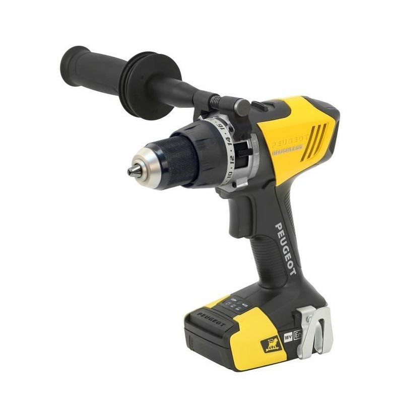 ENERGYDRILL-18VPBL2 Perceuse a percussion BRUSHLESS 18V 2,0 et 5,0Ah PEUGEOT OUTILLAGE