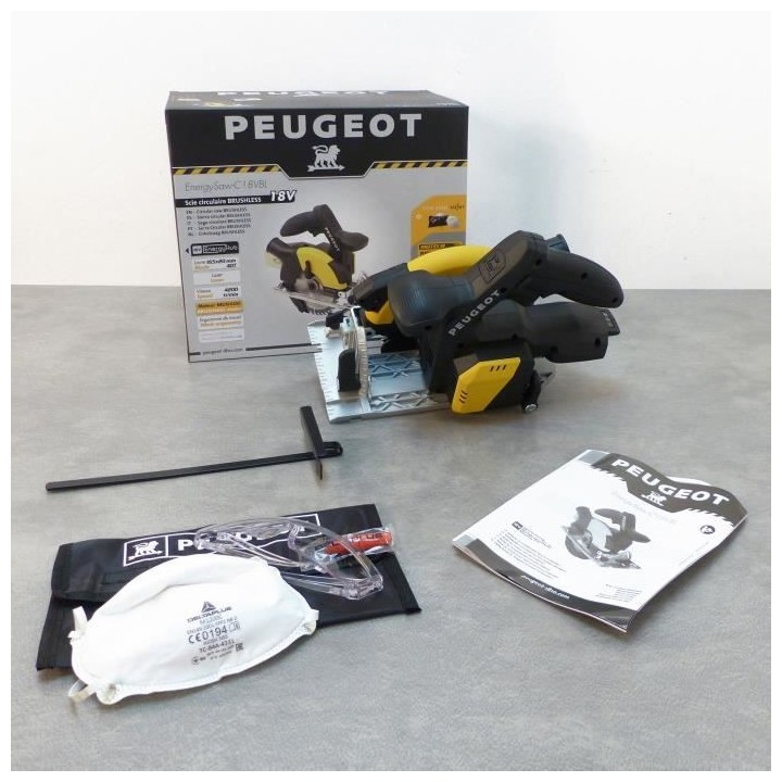 PEUGEOT Scie circulaire -Brushless - Energysaw - C18VBL - 165mm - 18 V