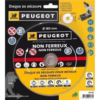 Disque a tronçonner diam. 180 mm - Métaux non fer PEUGEOT OUTILLAGE