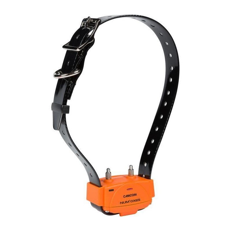 NUM'AXES - Collier seul - CANICOM - avec plasturgie orange et sangle noire