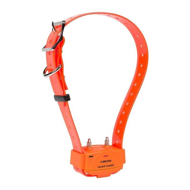 NUM'AXES - Collier seul - CANICOM - avec plasturgie orange et sangle orange fluo