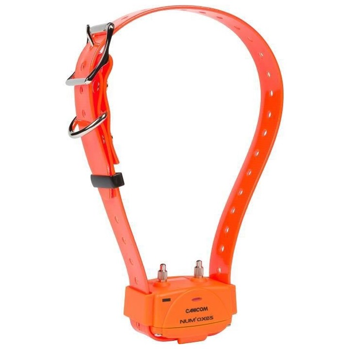 NUM'AXES - Collier seul - CANICOM - avec plasturgie orange et sangle o