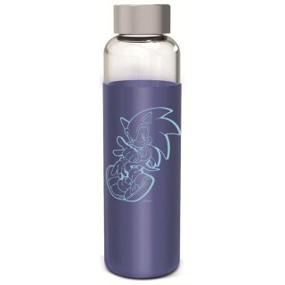 STOR - Sonic - Bouteille - En Verre avec manchon Silicone - Réutilisa