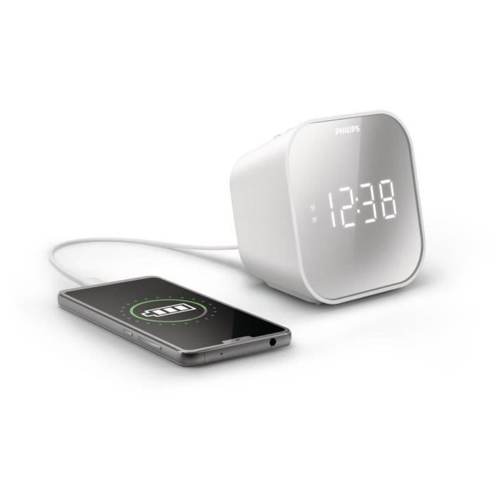 Philips - TAR4406 - Radio Réveil- Finition miroir - Tuner FM numériq