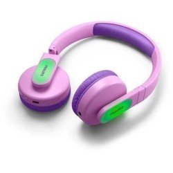 PHILIPS TAK4206PK/00 - Casque supra-aural sans fil pour enfants - Coques lumineuses - Contrôle parental -