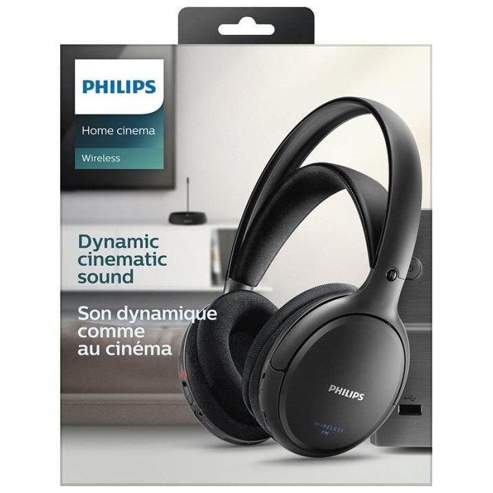Philips SHC5200 Casque Hi-Fi sans fil - HP 32 mm/concep. Arriere ferm