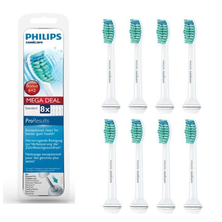 PHILIPS Sonicare HX6018/07 Pack Tetes de brosse a dents ProResults Sta