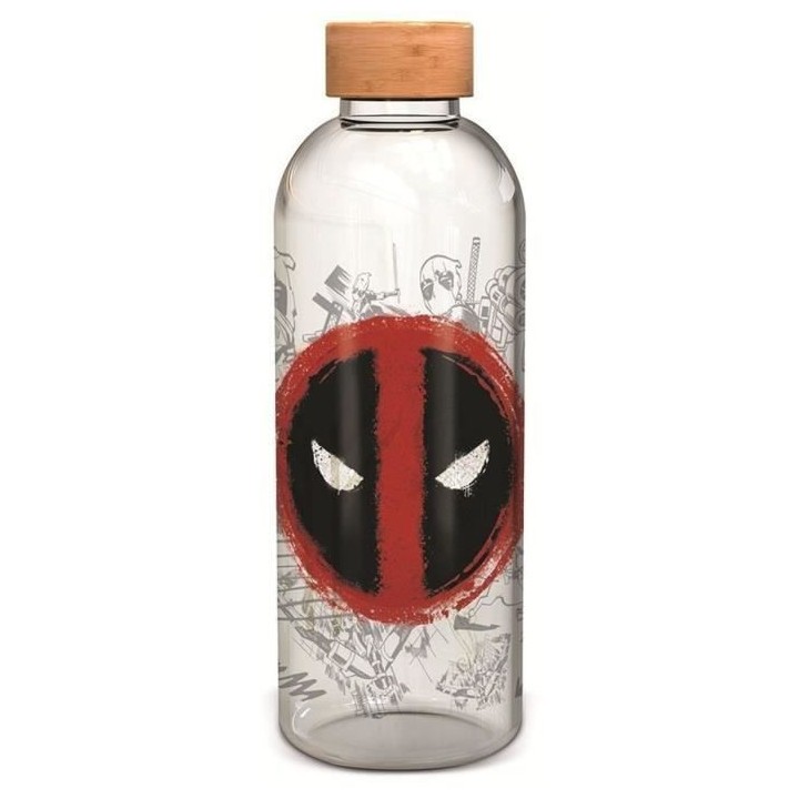 STOR - Deadpool - Bouteille Large - En Verre avec manchon Silicone - R