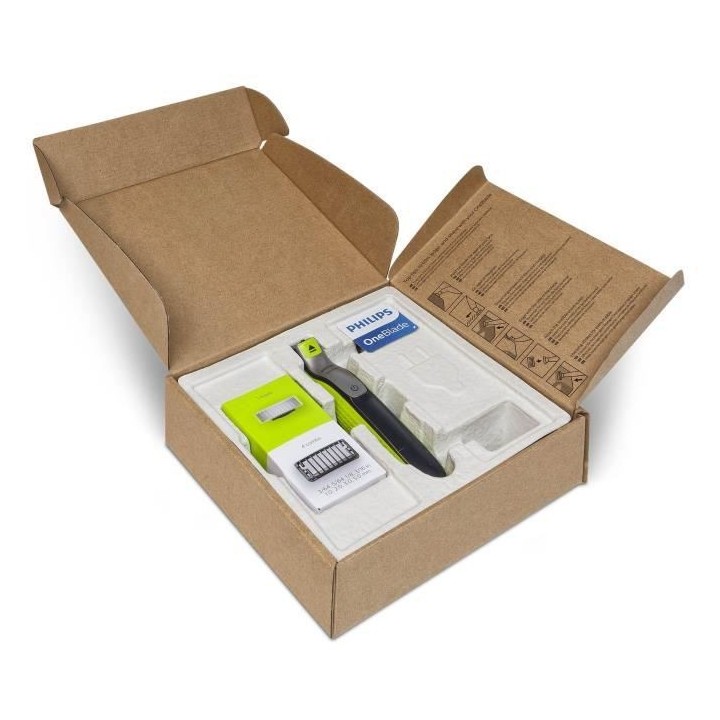 PHILIPS QP2530/30 - OneBlade 100% étanche + 4 sabots - Lame double se