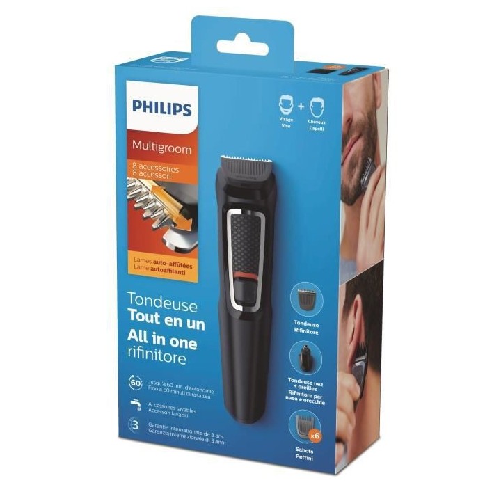 PHILIPS MG3730/15 Tondeuse Barbe et Cheveux - Multistyle 8 en 1 - Jusq