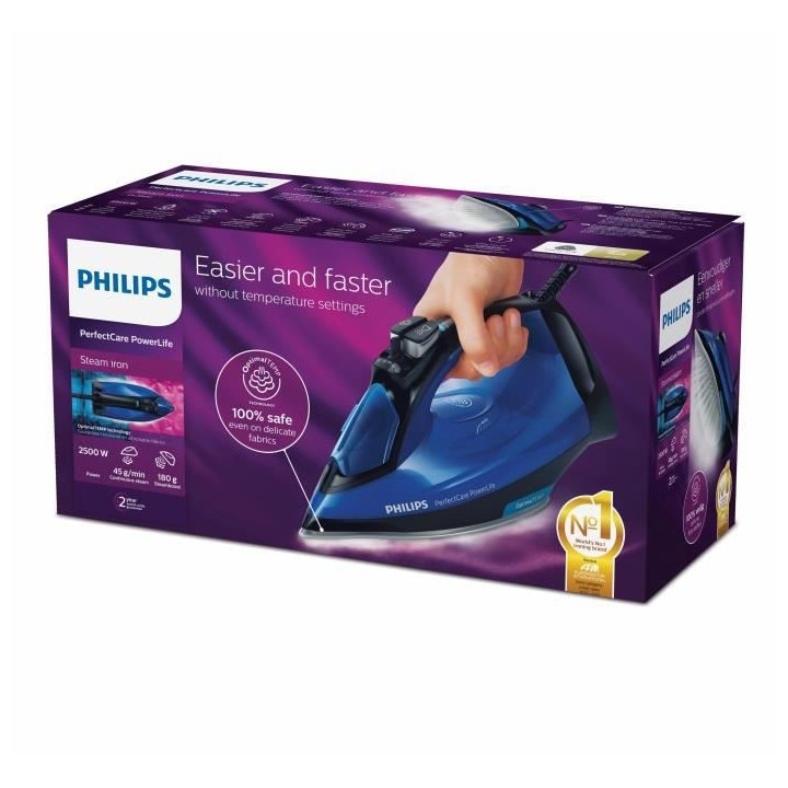 PHILIPS Fer a repasser PerfectCare Powerlife GC3920/20, 2500W, Pressin