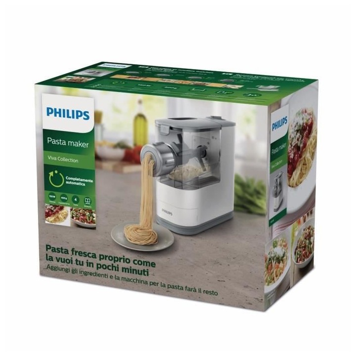 PHILIPS Machine a pâtes HR2345/19, 150W, 100% automatique, 450g en 18