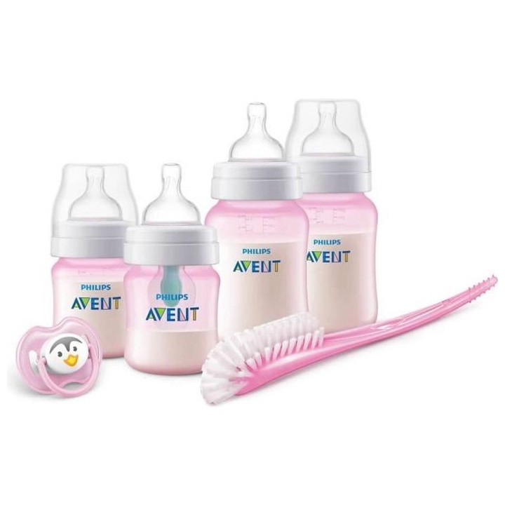 PHILIPS AVENT SCD807/01 Kit nouveau-né anti-colic: 2 biberons 125ml +