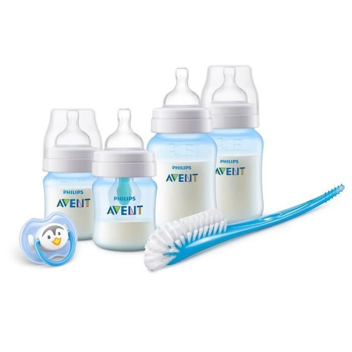 PHILIPS AVENT SCD807/02 Kit nouveau-né anti-colic: 2 biberons 125ml +