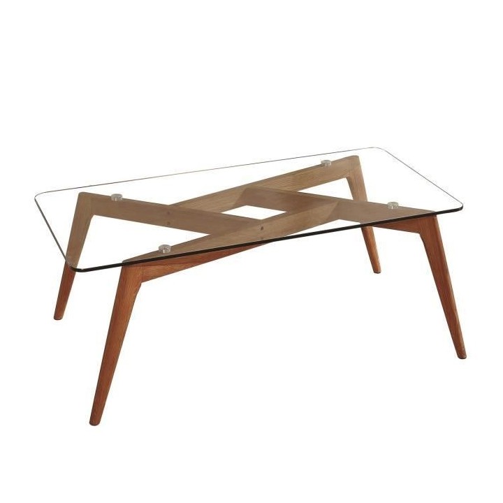 Table salon rectangle - L 120 x P 70 x H 45 cm - Anis frene