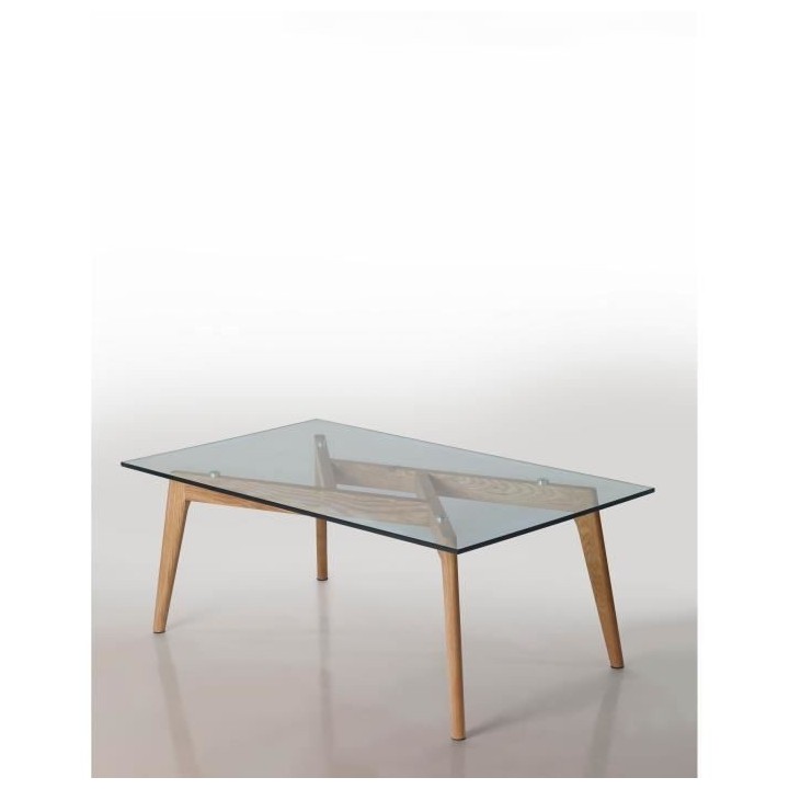 Table salon rectangle - L 120 x P 70 x H 45 cm - Anis frene