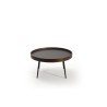 Table salon - Noyer et noir - - L 80 x P 80 x H 40 cm - ROSA