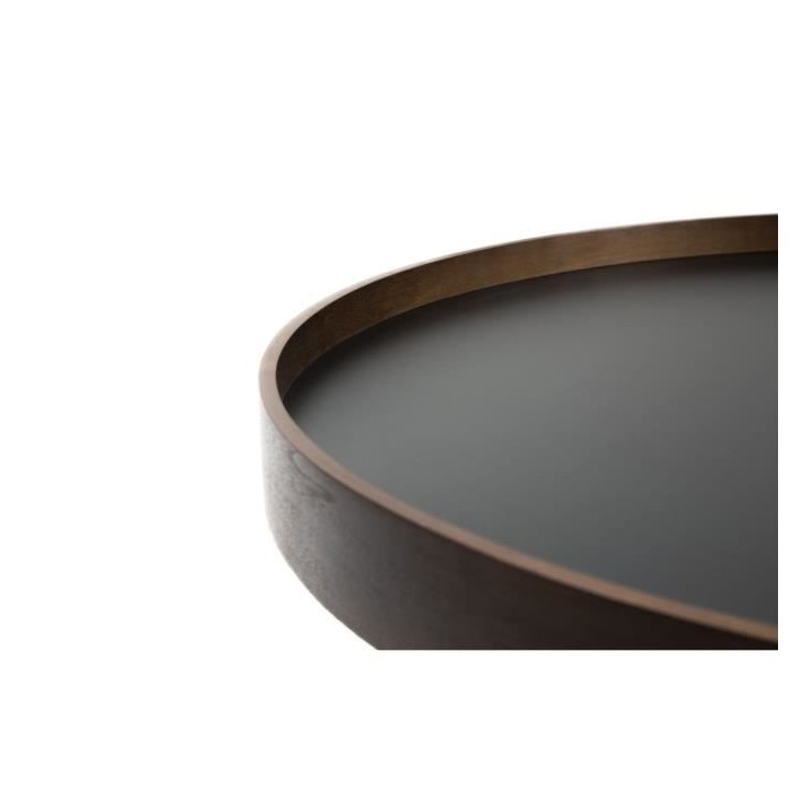 Table salon - Noyer et noir - - L 80 x P 80 x H 40 cm - ROSA