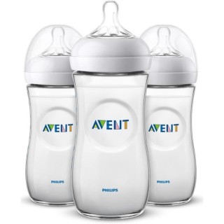PHILIPS AVENT SCF036/37 Lot de 3 Biberons Natural - 330 ml - Débit ra