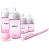 PHILIPS AVENT SCD301/03 Kit nouveau-né : Lot de 2 biberons 125ml + 2 biberons 260ml Natural + 1 goupillon + 1 sucette - Rose