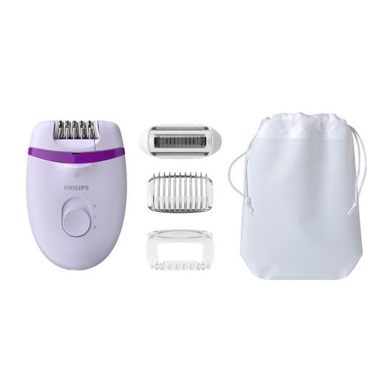 PHILIPS BRE275/00 - Epilateur électrique Satinelle Essential Compact - Sur secteur - 4 accessoires