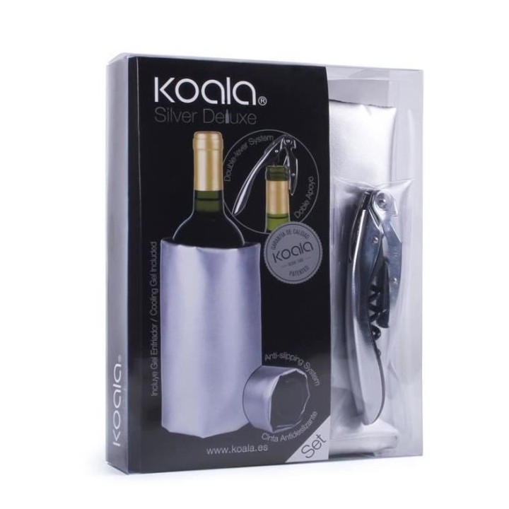 Set Deluxe - 1 tire-bouchon - 1 rafraichisseur argenté